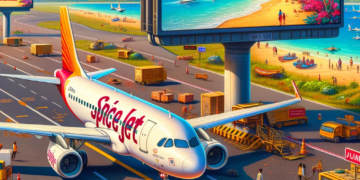 SpiceJet-aircraft-taxiing-on-the-runway.-An-electronic-billboard-beside-the-runway-announces-Exciting-Alert For Winter Destination Plans