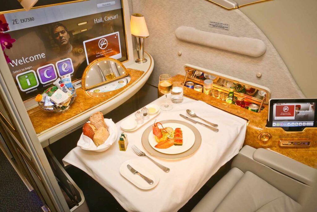 Emirates-A380-First-Class-Meal