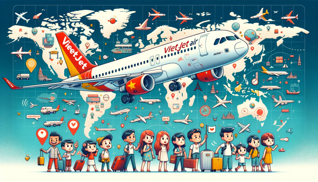 VietJet-Air-Airbus-A320-aircraft-in-flight-set-against-a-global-map