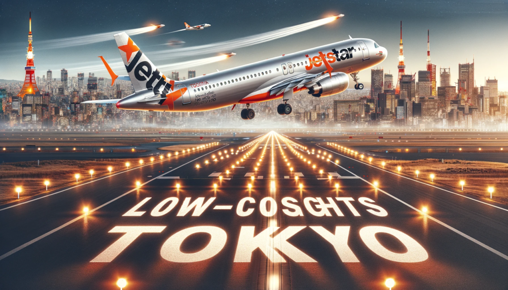 Jetstar-airplane-preparing-to-take-off-on-a-runway-with-the-bustling-city-of-Tokyo-visible-in-the-background