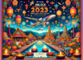 festive-poster-for-Diwali-2023-featuring-a-vibrant-illustration-of-a-plane-flying-over-a-scenic-depiction-of-Thailand