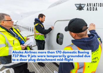 Alaska Airline Boeing 737 Max 9 Door Plug inspection
