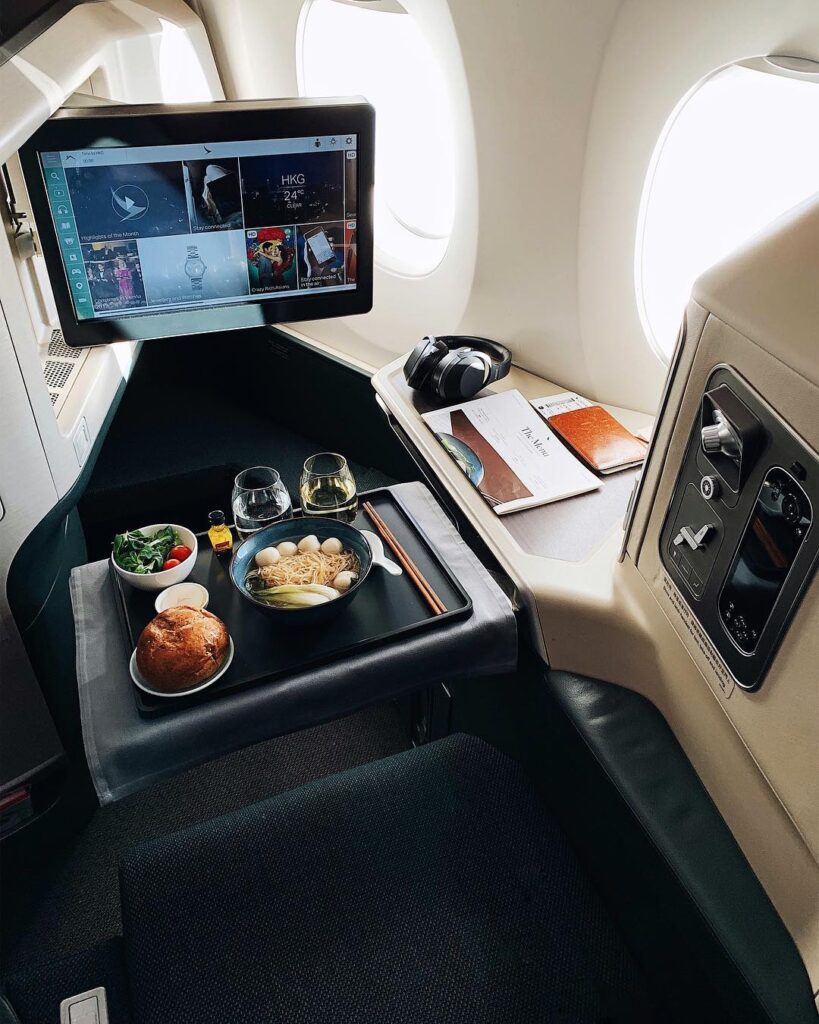 Cathay Pacific A350 Business Class Dining