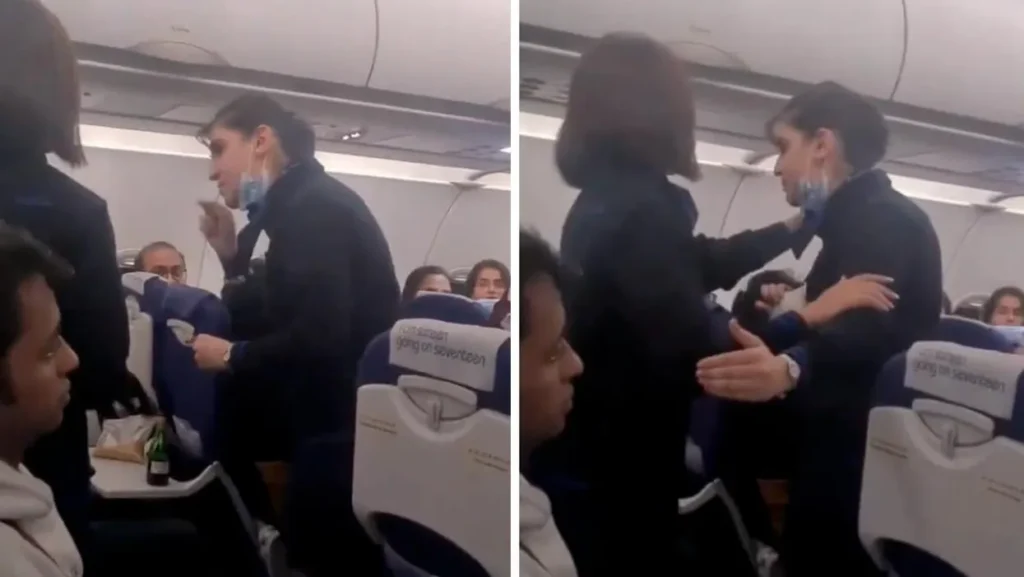 Unruly Passenger indigo-airline-flight-attendant-yelling-at-a-passenger