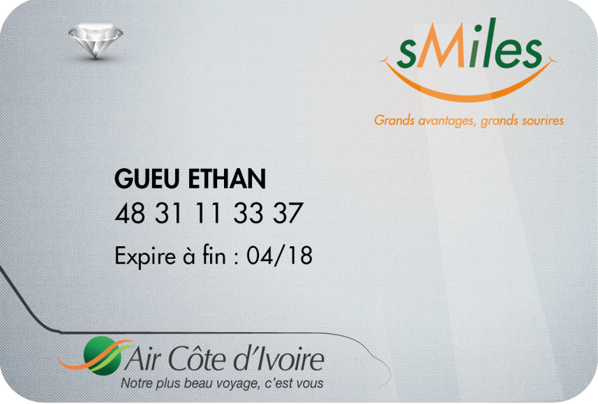 sMiles Diamond Card - Air Côte d’Ivoire